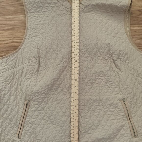 TALBOTS Vest Womens Quilted Zip Front Pockets Corduroy Trim Golden Tan size 3X - Picture 8 of 9